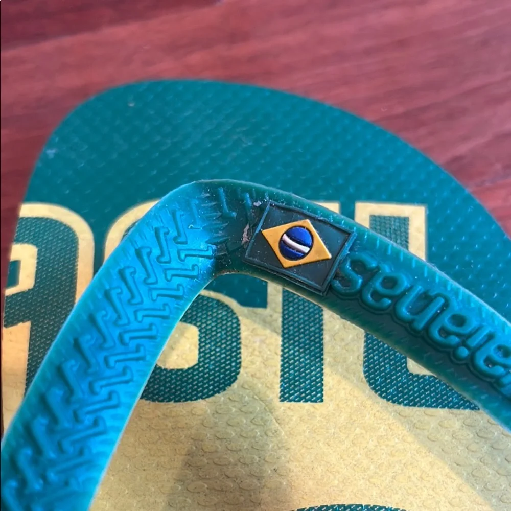 Havaianas Brazil Flip Flops - Yellow and Green